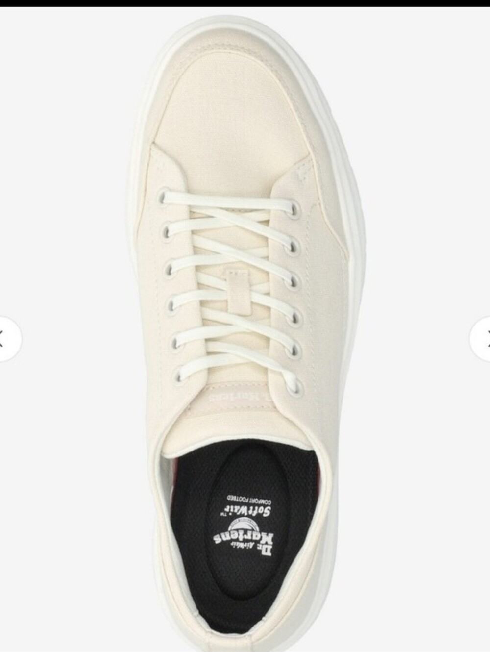 Dr Martens Softwair Brookline 6 Eye Low Top Sneakers Cream Canvas Unisex W 8/ M7